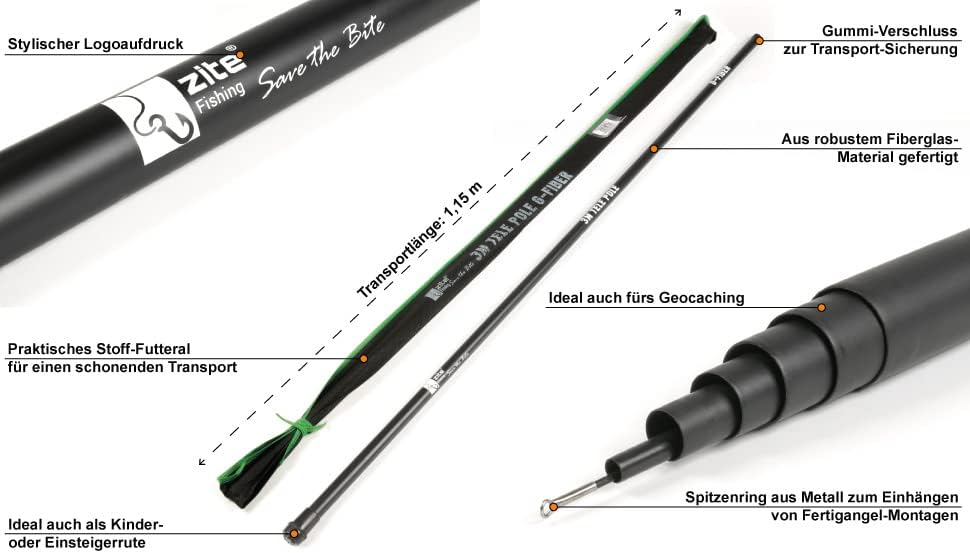 Teleskop-Stipprute 3-7m mit Spitzenring, 4m