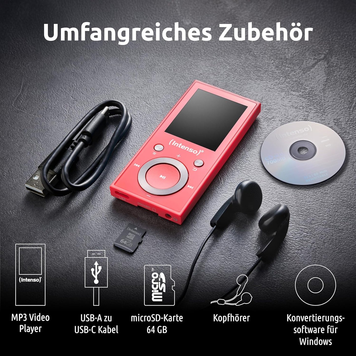 MP3 Videoplayer 1,8" Video Scooter BT, 64 GB pink