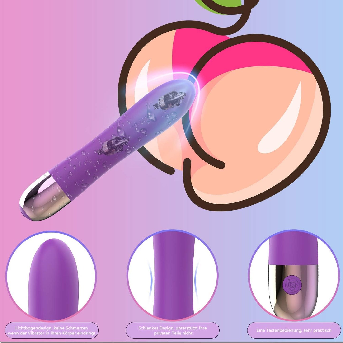 Silikon Vibrator mit Stossfunktion und 10 Modi, Lila
