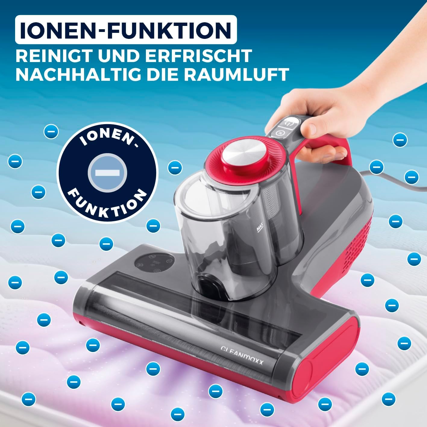 3-in-1 Milbensauger Rotation Pro Power mit UV-C & HEPA-Filter, Rotation Pro Power 15kPa Rot