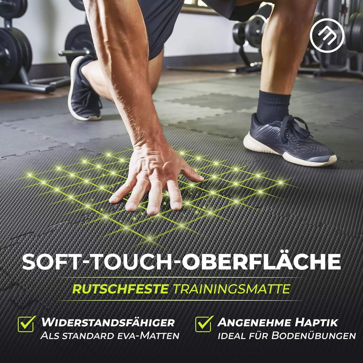 Antislipx Schutzmatten Puzzlematte-Set, Antislipx Double-sided Anthrazit/Grau | 18 Matten | 1,67 M², 32L x 32B x 1D cm