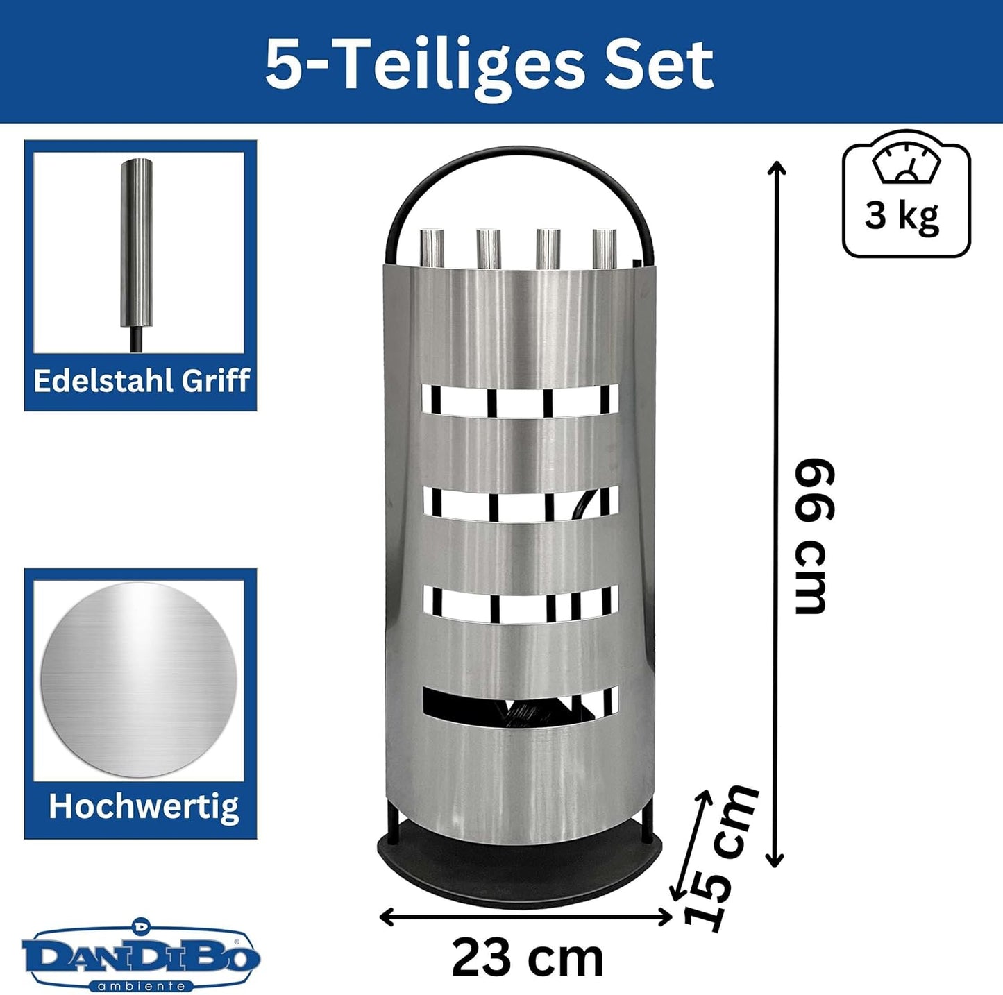 5-teiliges Kaminbesteck-Set