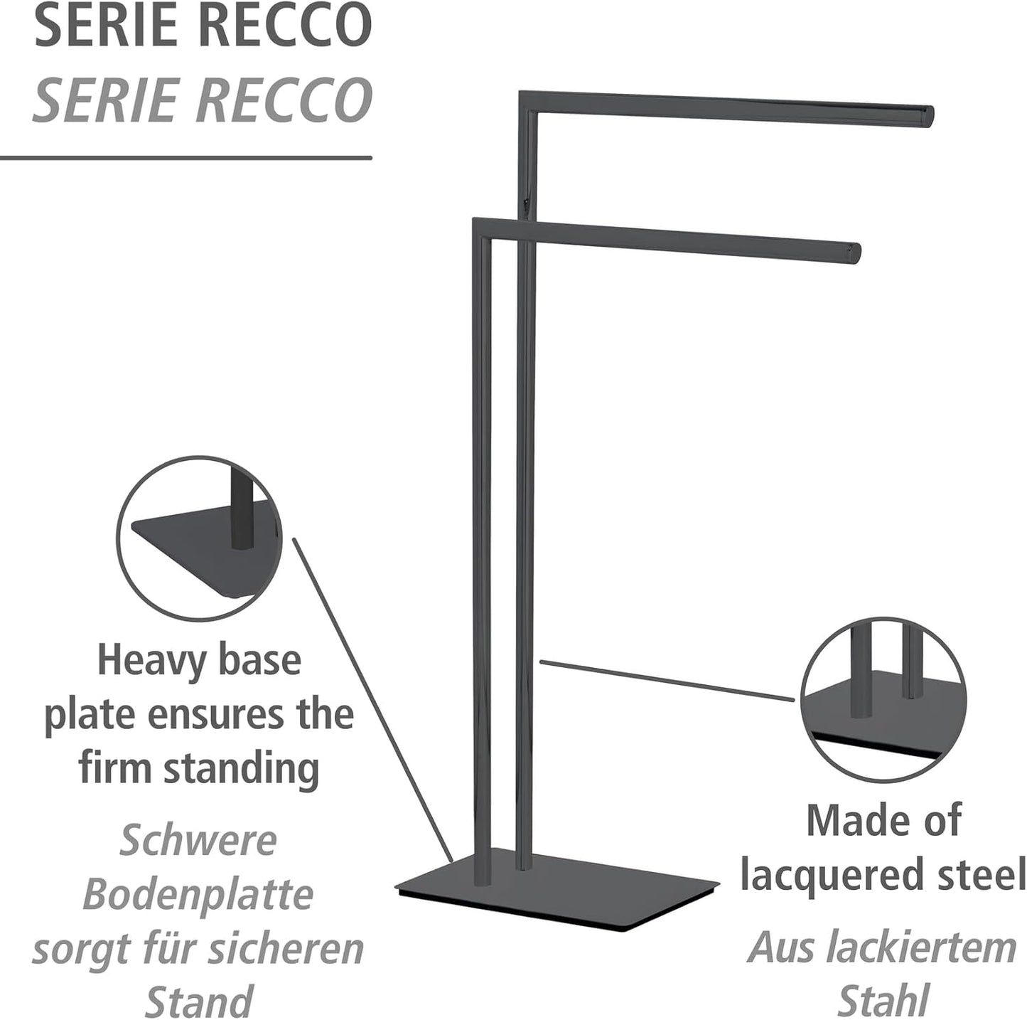 Handtuchständer, Schwarz