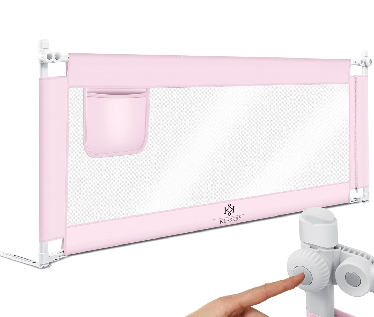 Bettschutzgitter für Kinder, 180cm Rosa