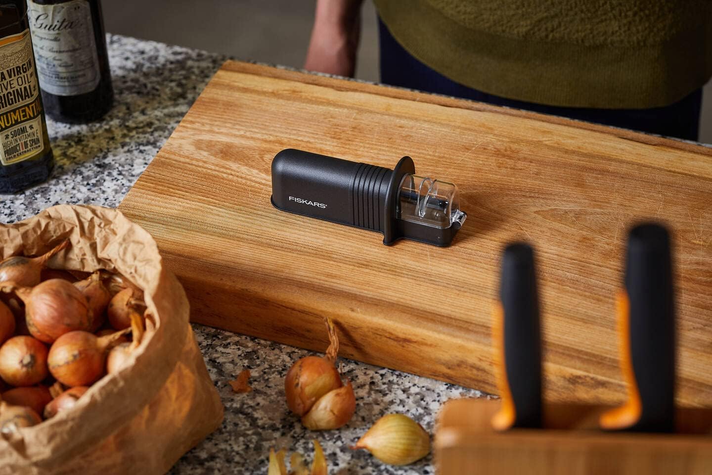 Roll-Sharp Messerschärfer mit Keramikstein, Nachhaltige Verpackung Messerschärfer