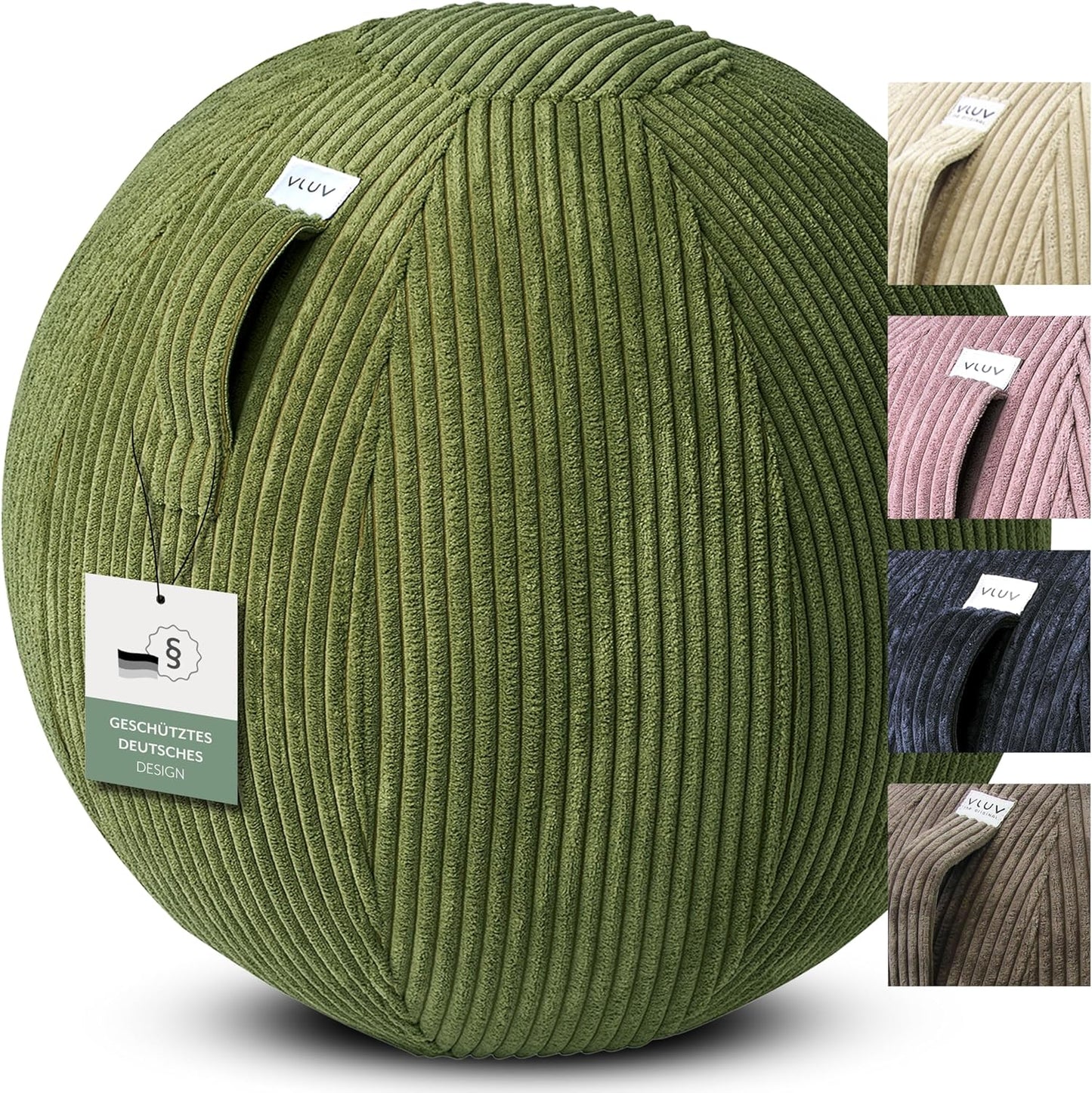Ergonomischer Sitzball mit Tragegriff, 65 cm, Olive 60 - 65cm