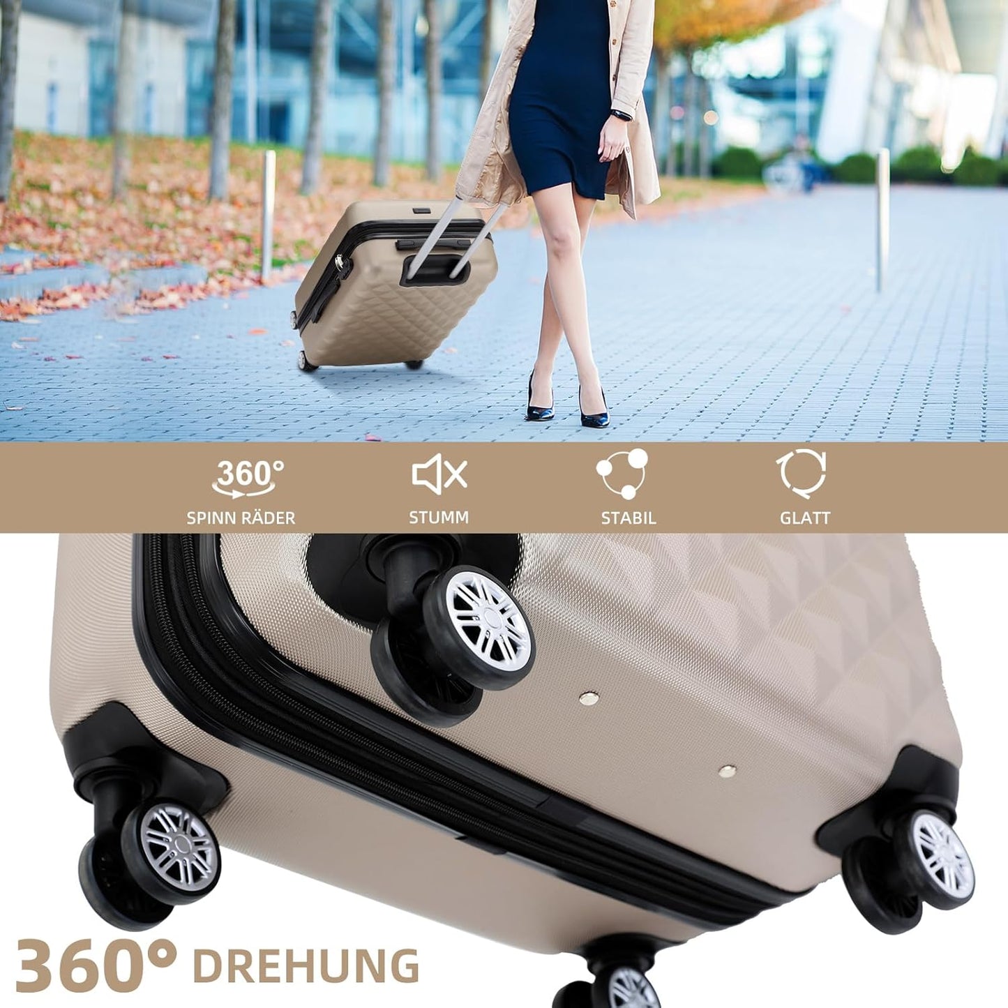 Hartschalen-Trolley, Champagner M