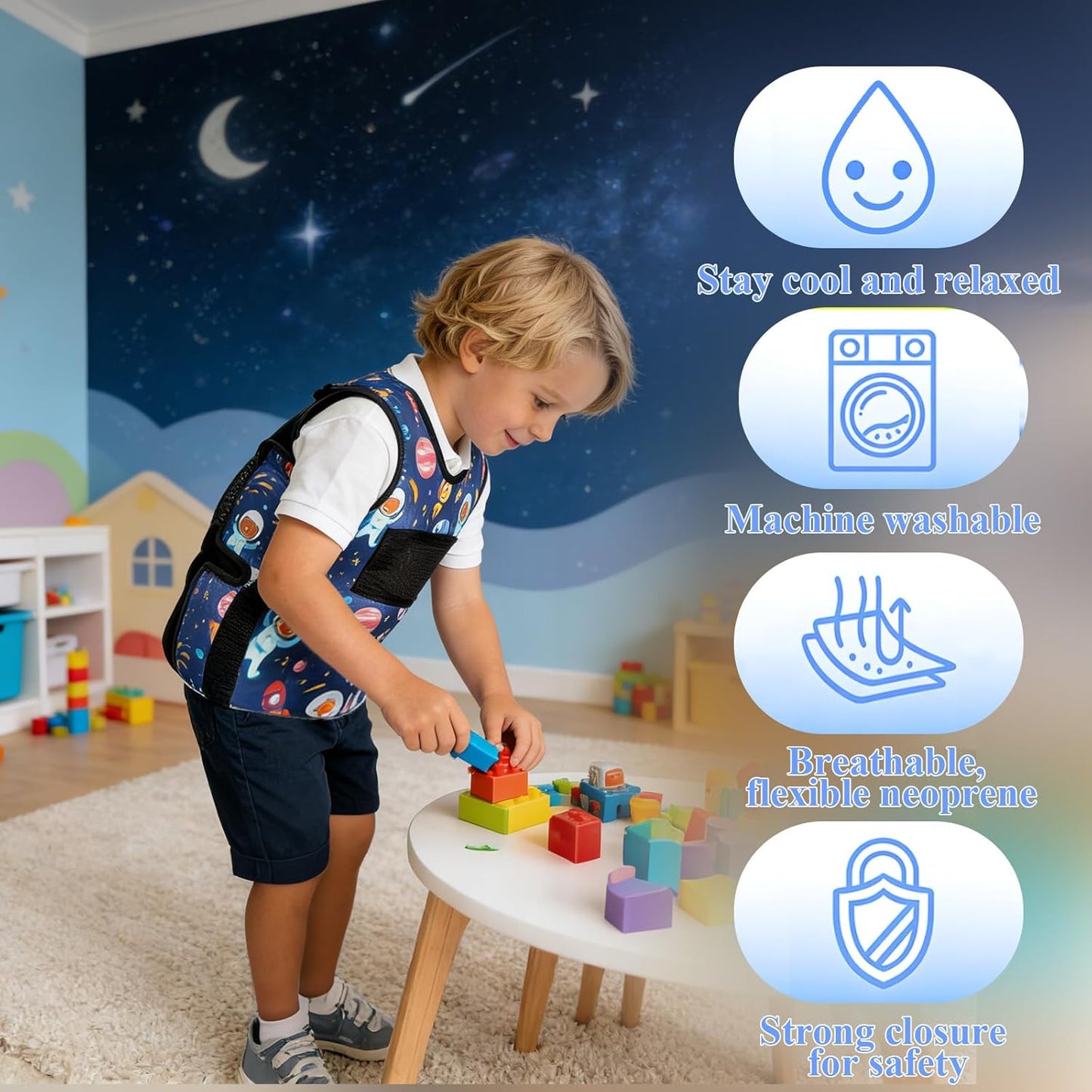 Gewichtsweste für Kinder, Planeten Dinosaurier L