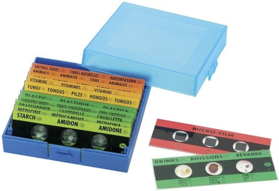 Fertigpräparate-Set mit Sortierbox für Mikroskopie, Nocolor