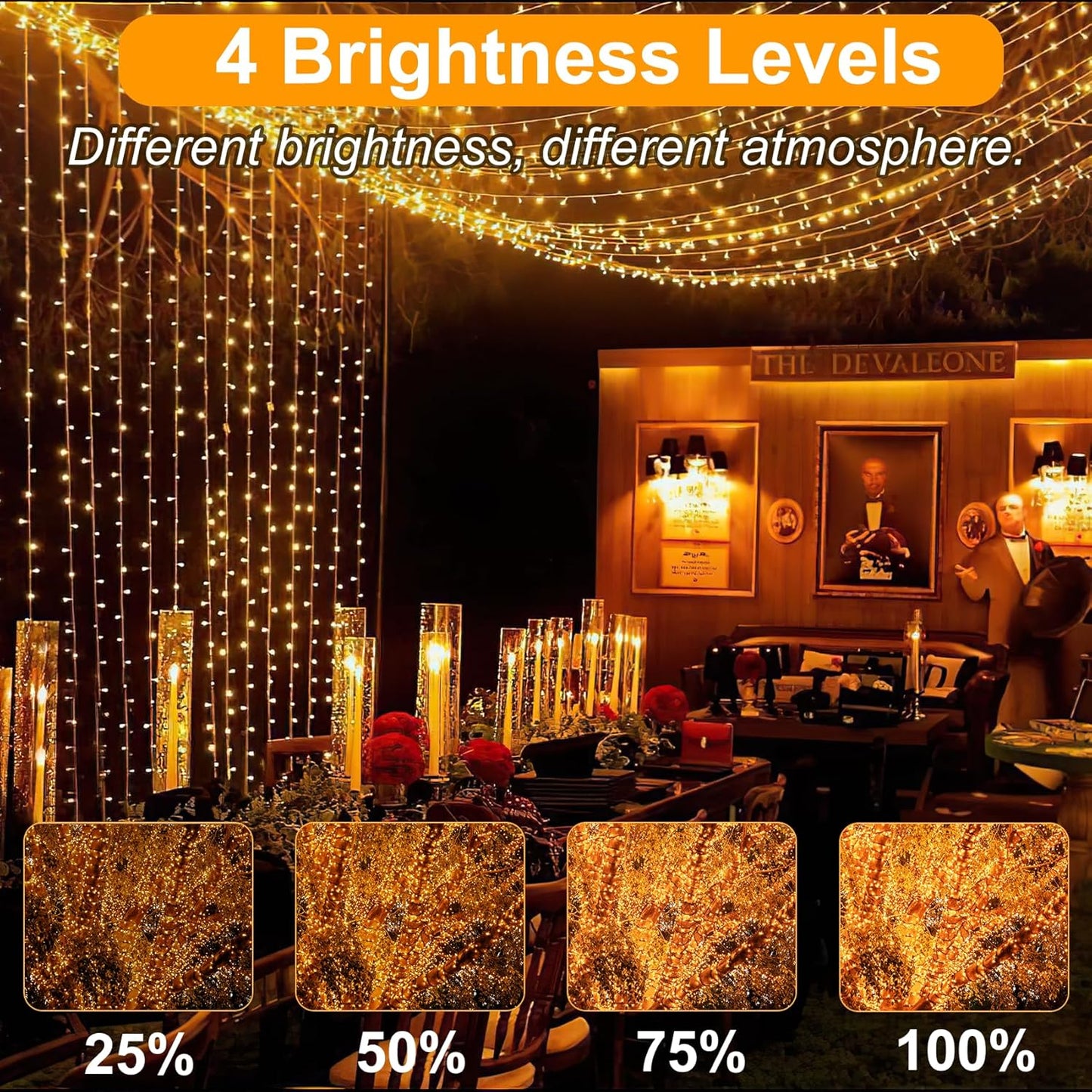 800er LED Lichterkette mit Fernbedienung und Timer, Warmweiss, 800 LEDs