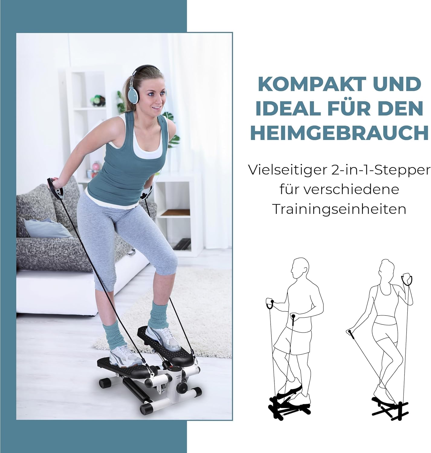 Mini Stepper mit Widerstandsbändern, Stepper mit Widerstandsbänder