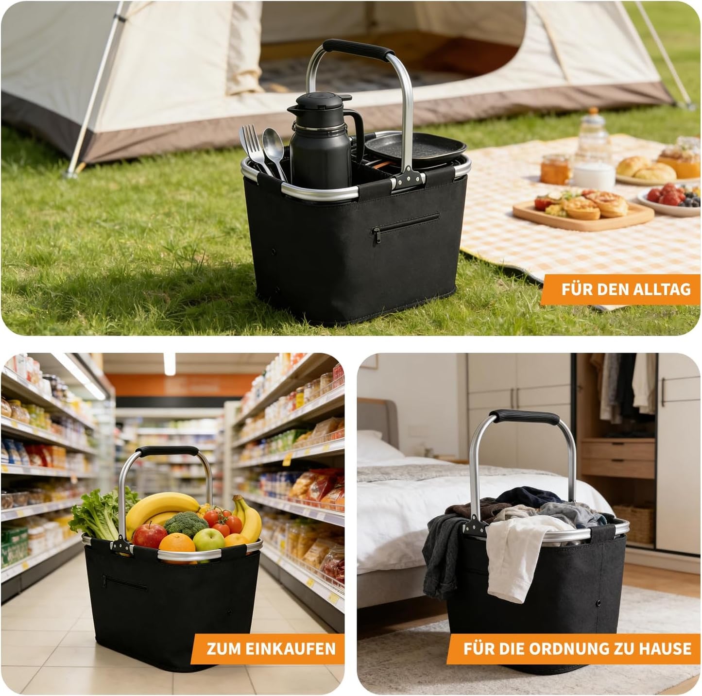 Faltbarer Einkaufskorb, 35L