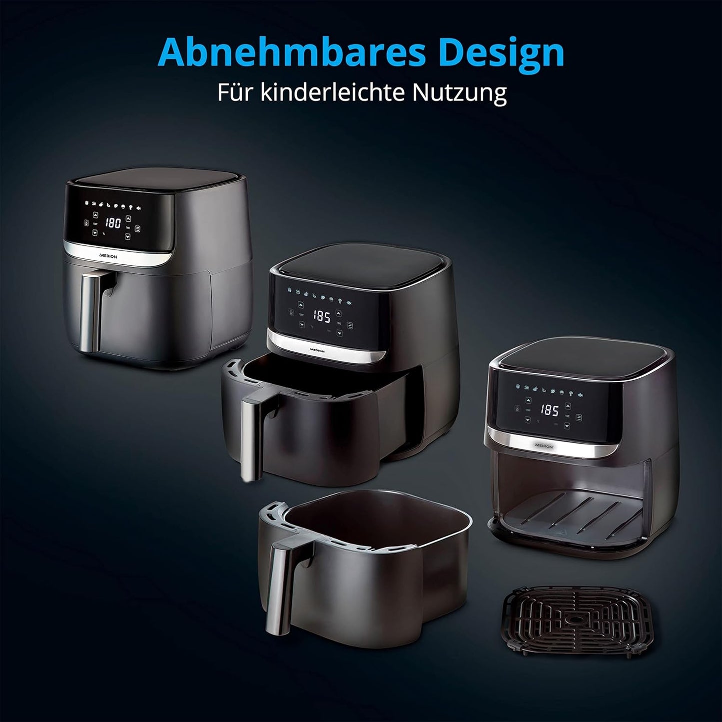 Heissluftfritteuse E50 XL, 5,7 Liter / Schwarz