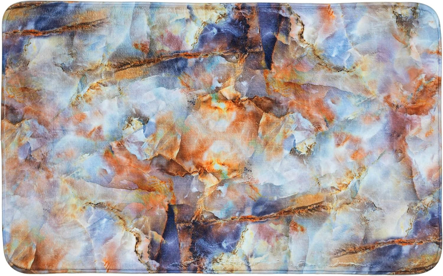 Rutschfester Badteppich, waschbar und weich, Marmor Braun 50 x 80 cm (Rechteckig)