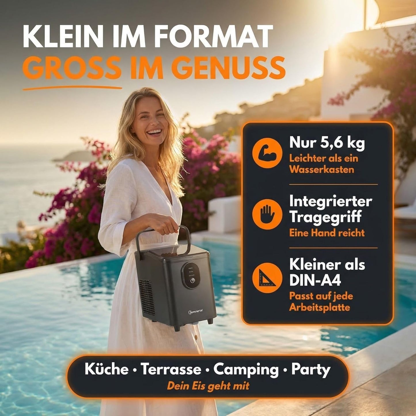 Eiswürfelmaschine EM12, Schwarz