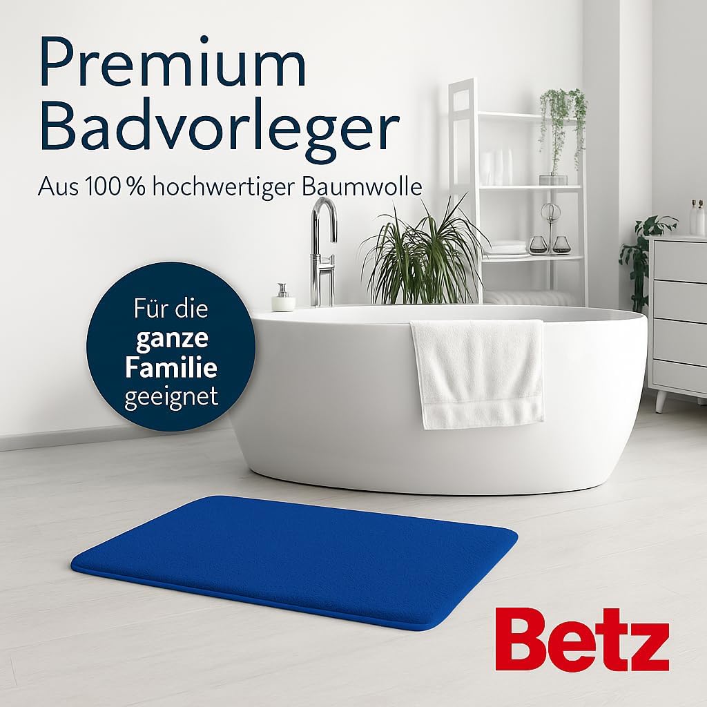 2er-Set Badematten, 50x70 cm, 2x Badvorleger Royalblau