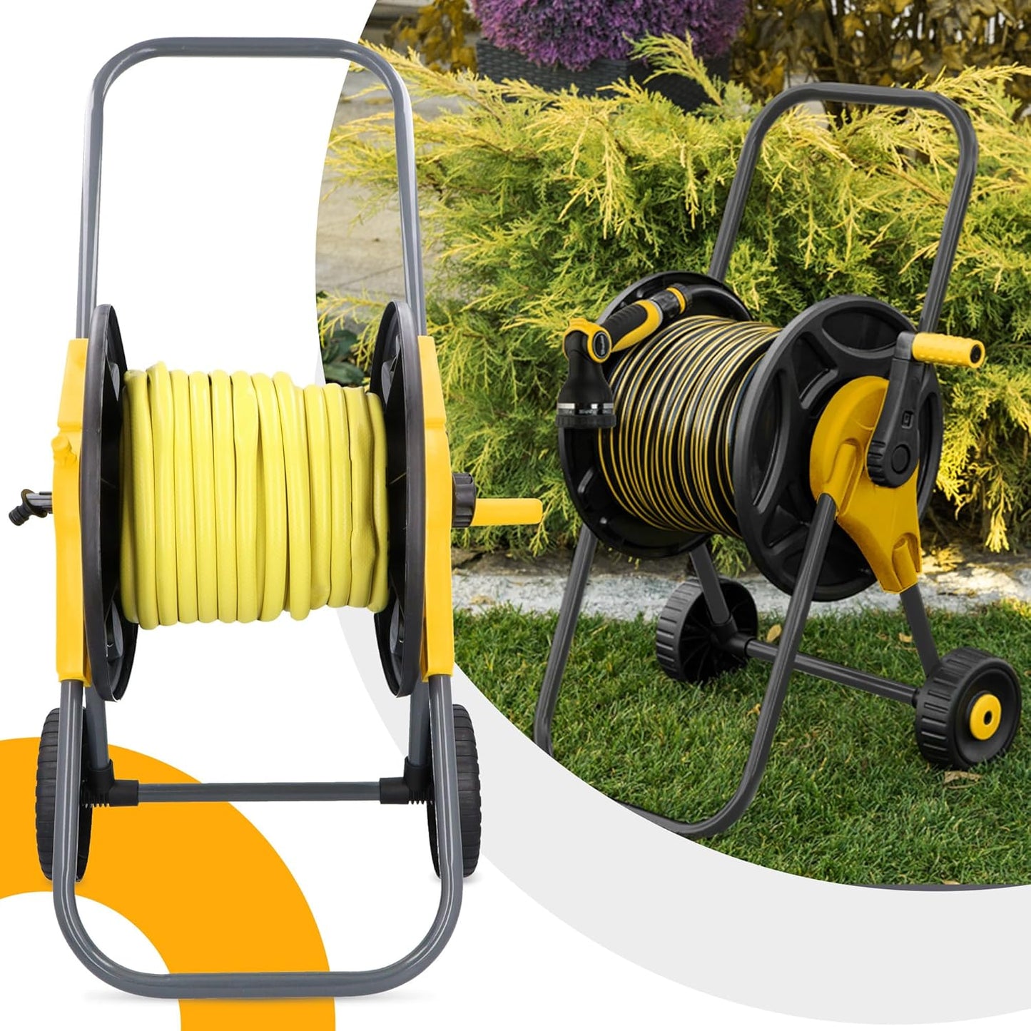 Schlauchwagen für Gartenschläuche bis 60 m, 1/2" 60 m