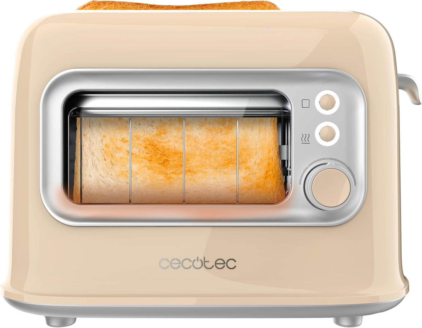 Retro-Toaster mit Bräunungssteuerung, Beige