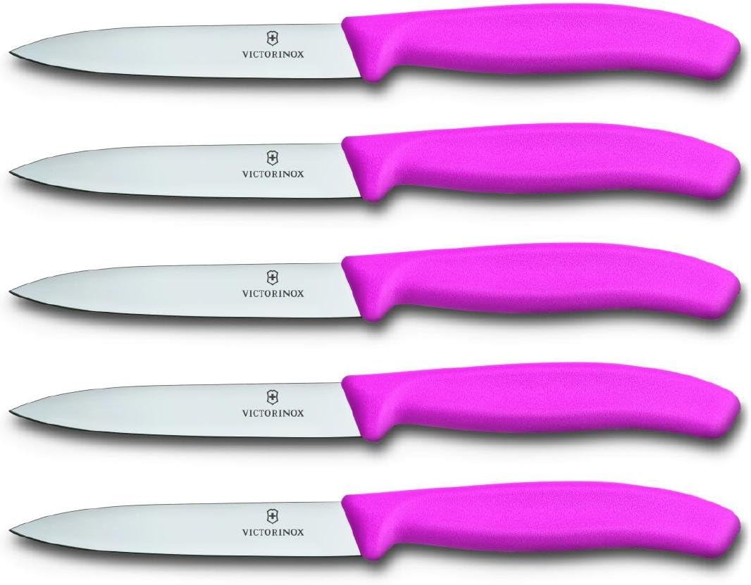 Swiss Classic - Gemüsemesser-Set, 5er Set ohne Wellenschliff Pink