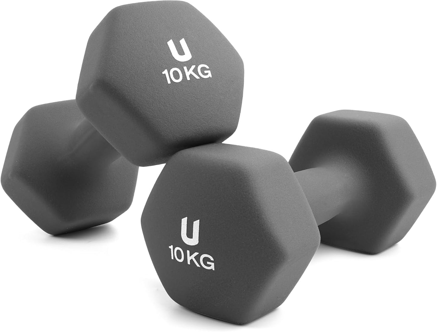 Kurzhanteln-Set (2 x 10 kg, rutschfest), #23 Dunkelgrau, 2 x 10KG - Sechseckig