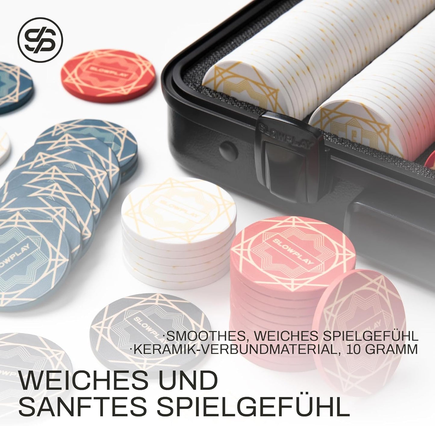 Nash Pokerset mit 300 Pokerchips, 300 Ohne Werte / 39mm