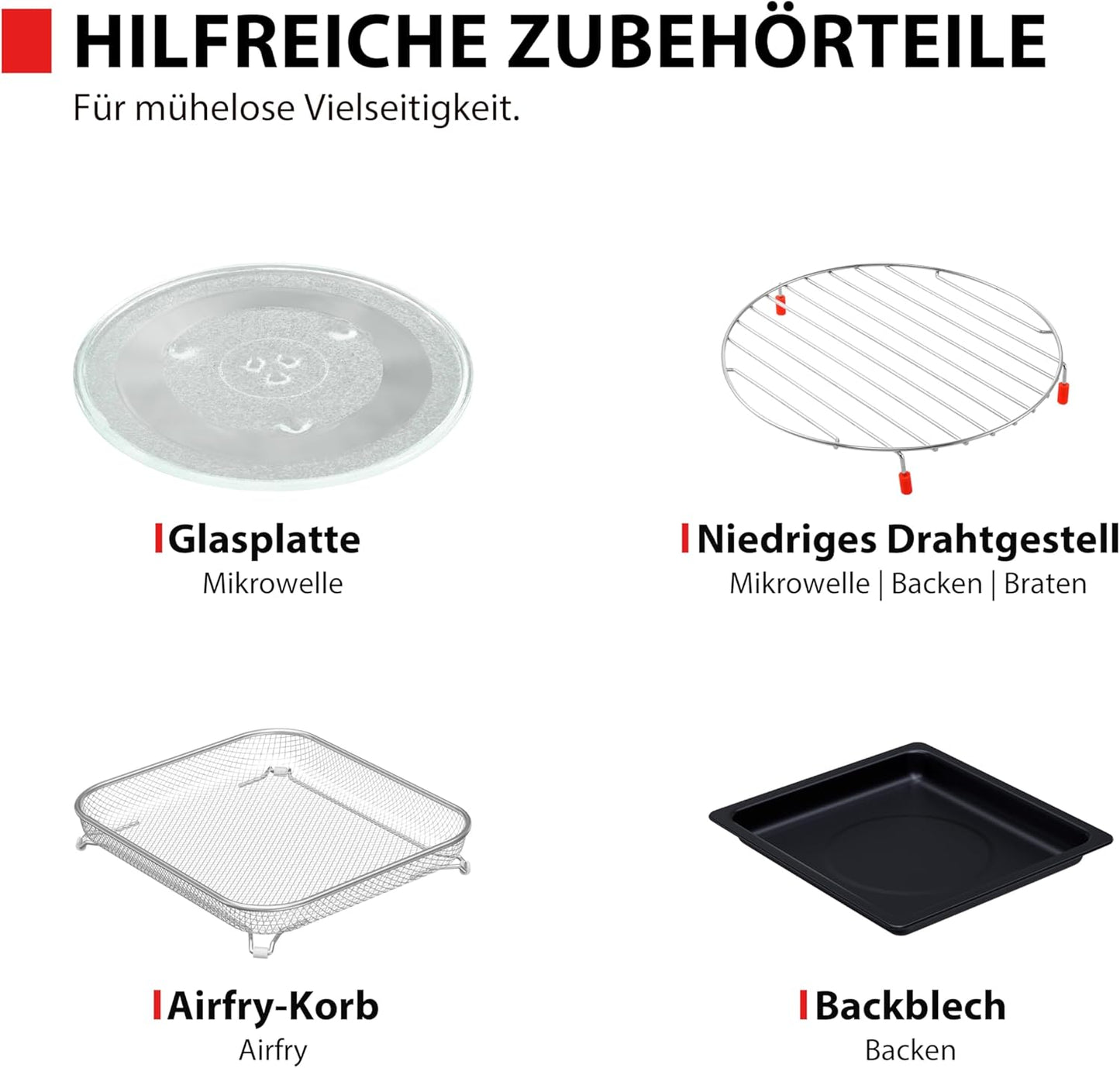 3-in-1 Mikrowelle mit Grill MW3-EG23PE(BK), Schwarz Digital 23L Grill 3-in-1