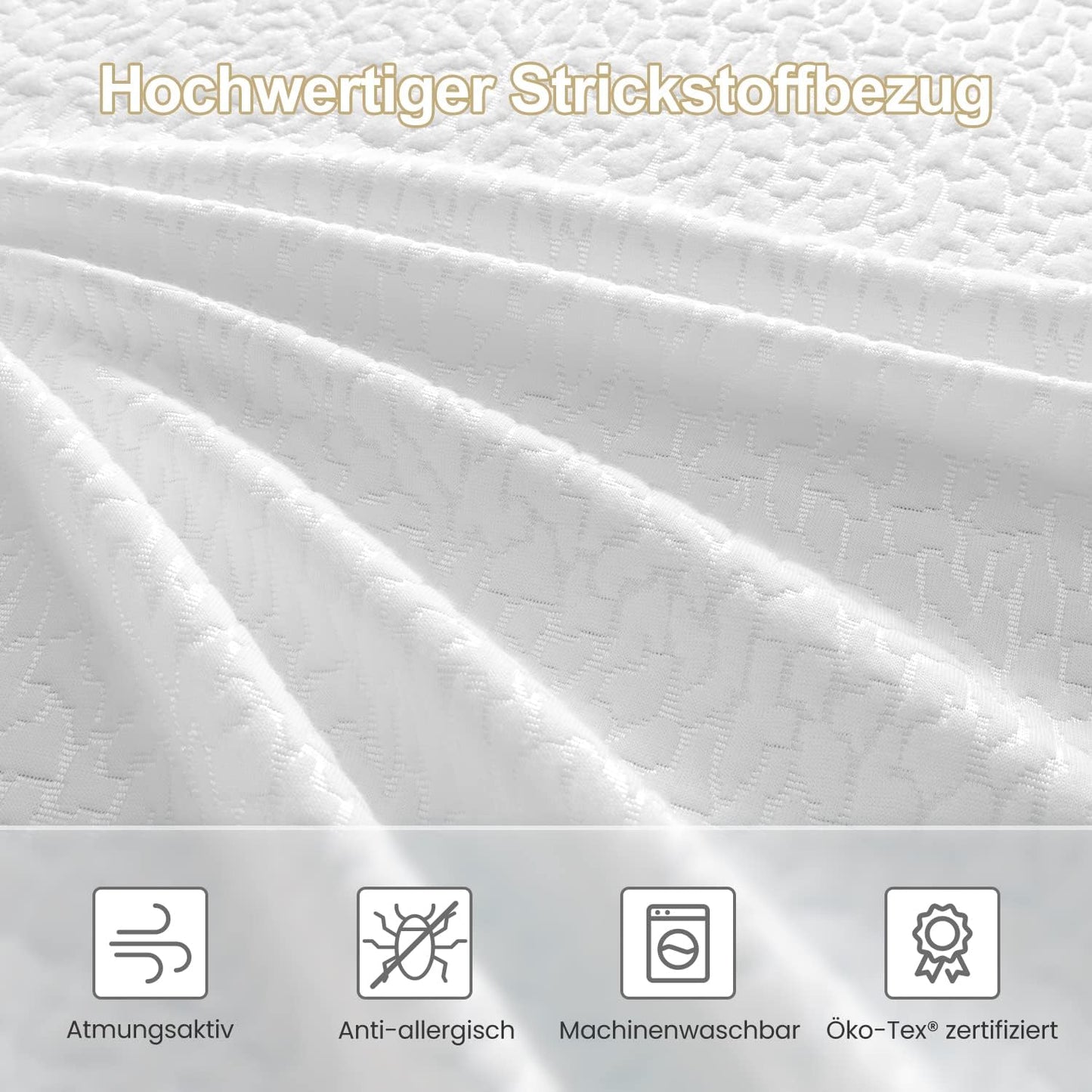 Gel-Matratzentopper, Härtegrade H2 & H3, 90x200cm 7,5cm Topper