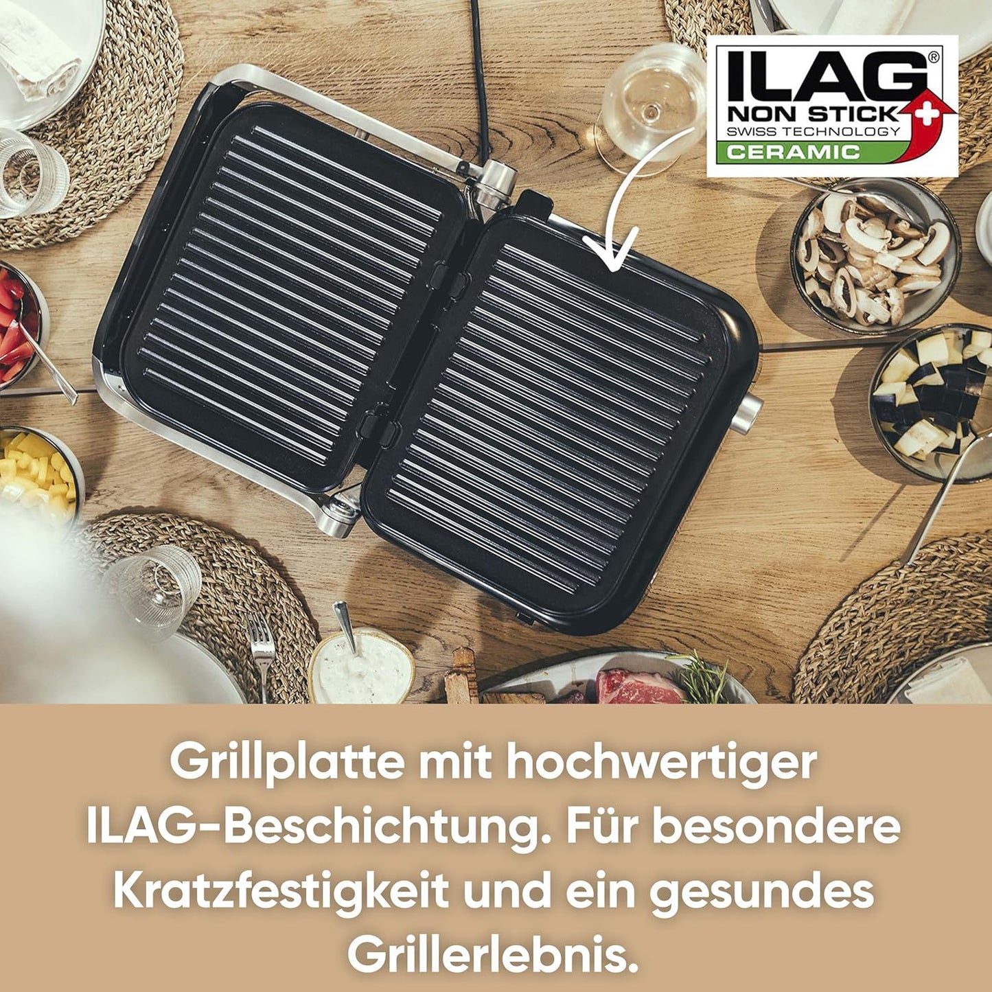 Kontaktgrill mit 7 Automatikprogrammen, DESIGN Kontaktgrill - Mit 7 Automatikprogrammen