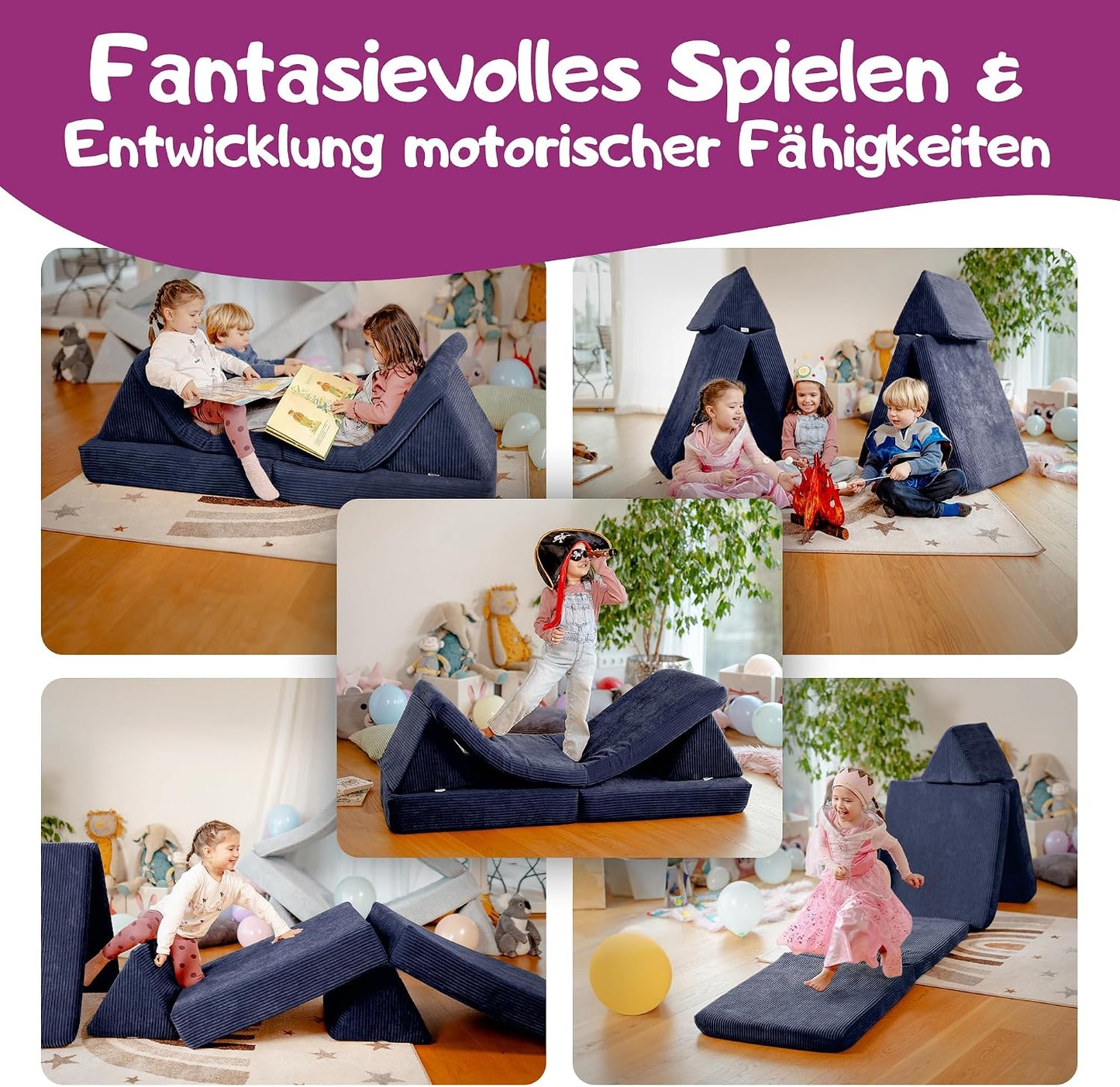 Spielsofa für Kinder, Weltraumblau