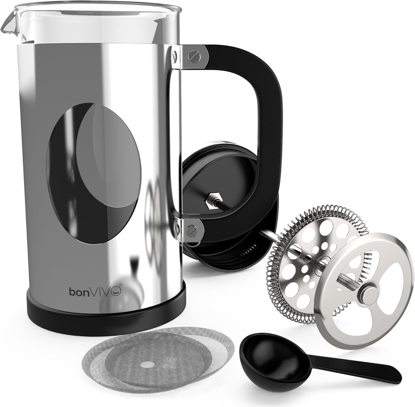 French Press Kaffeekanne, Silver 1000 ml