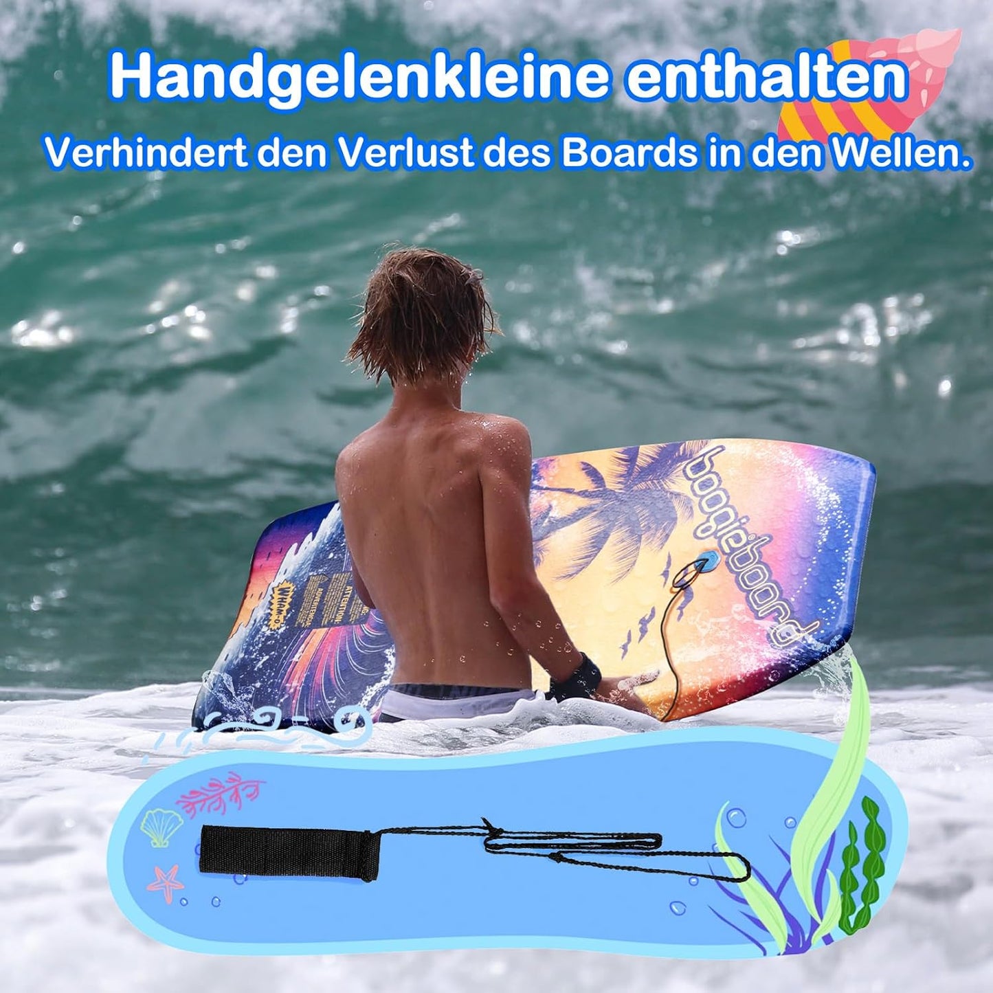 2er Bodyboard Set mit Leash (2er-Pack), BEACH 1