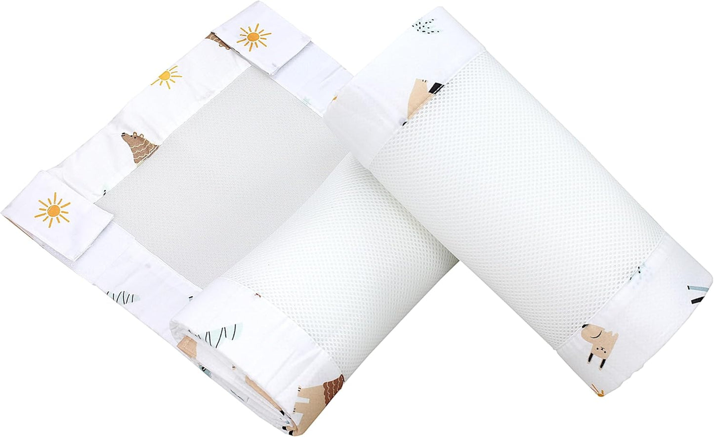 3D Mesh Bettumrandung Safariwelt, 2er-Set, ca. 128 x 30 cm (für Babybett 140x70) Safariwelt