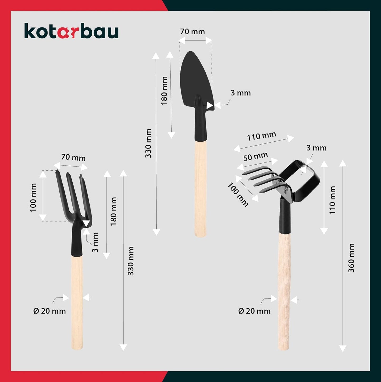 6-teiliges Gärtnerwerkzeug-Set