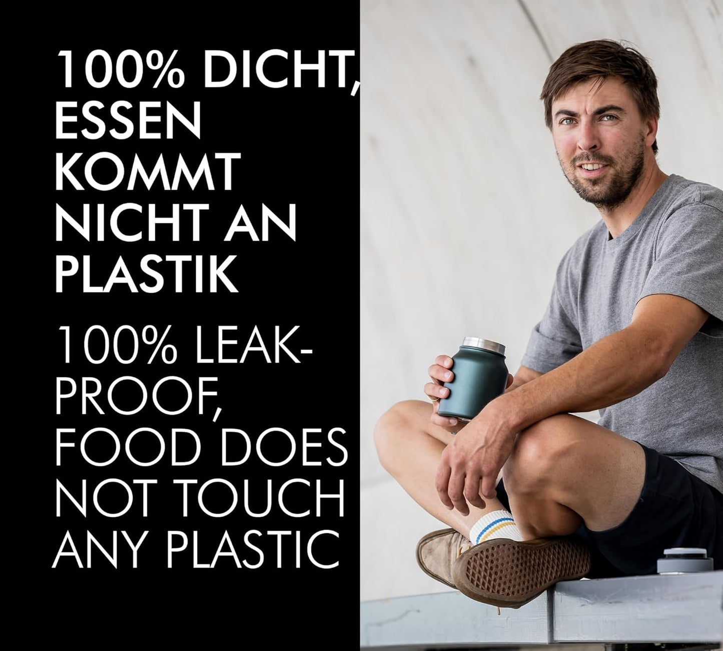 Thermobehälter für Essen, Ice Blue Mat 500 ml ohne Löffel