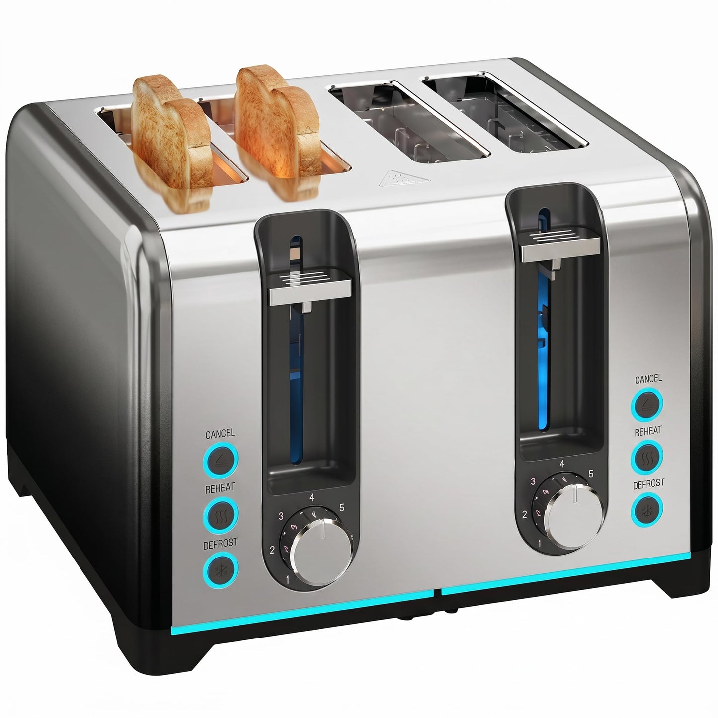 4-Scheiben Toaster mit 7 Bräunungsstufen