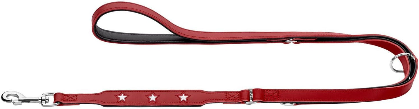 Magic Star - 3-fach verstellbare Hundeführleine, 200 cm, rot/schwarz 1,8 x 200 cm