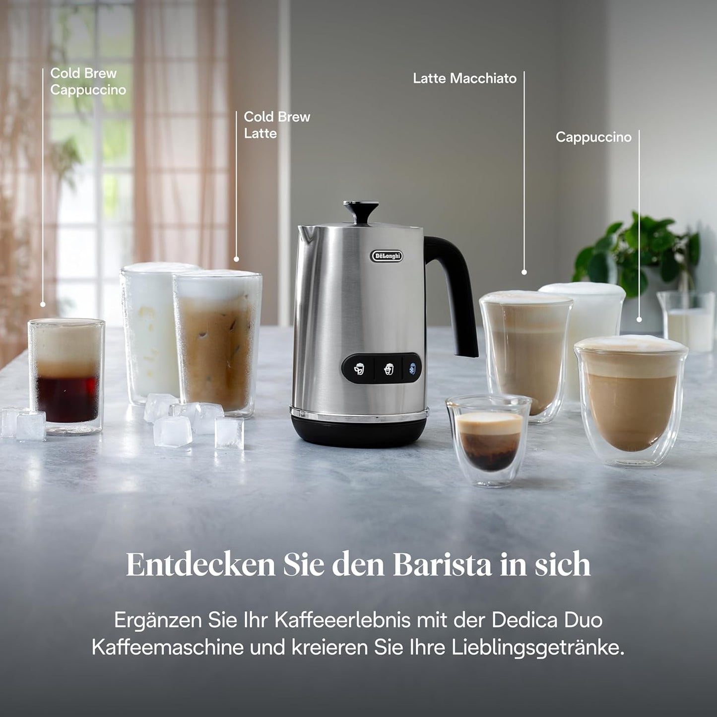 Milchaufschäumer LatteMix EMF3.M, Weiß Mit 3 Schäumstufen
