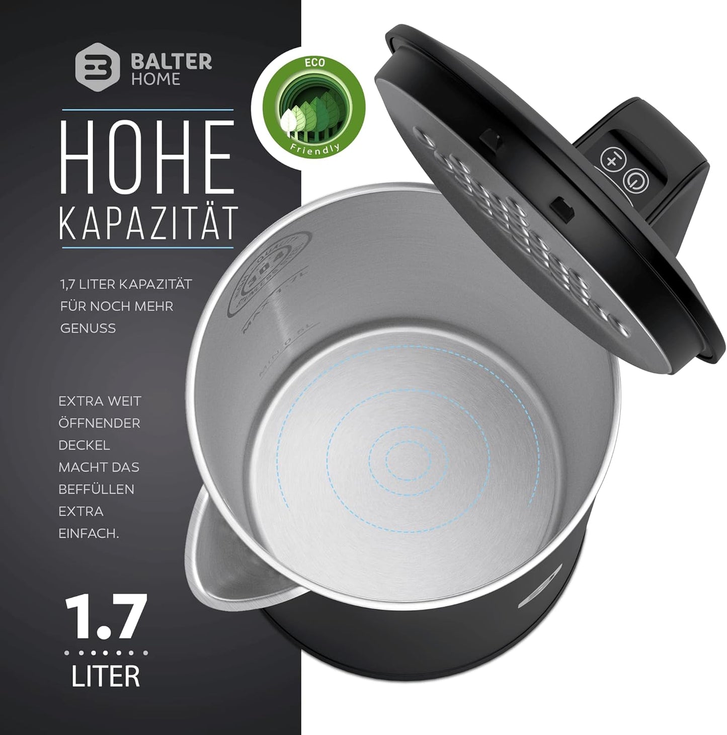 WK-4-Touch Wasserkocher mit Temperatureinstellung, Schwarz