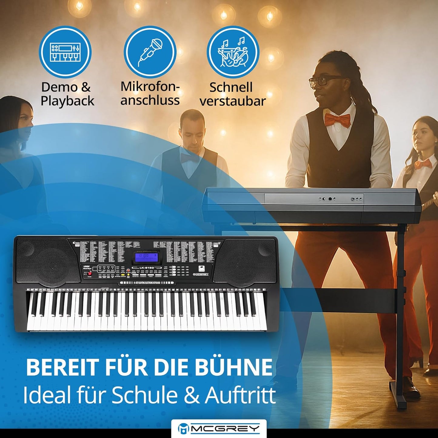 LK-6150 Keyboard Set mit Leuchttasten und Z-Ständer