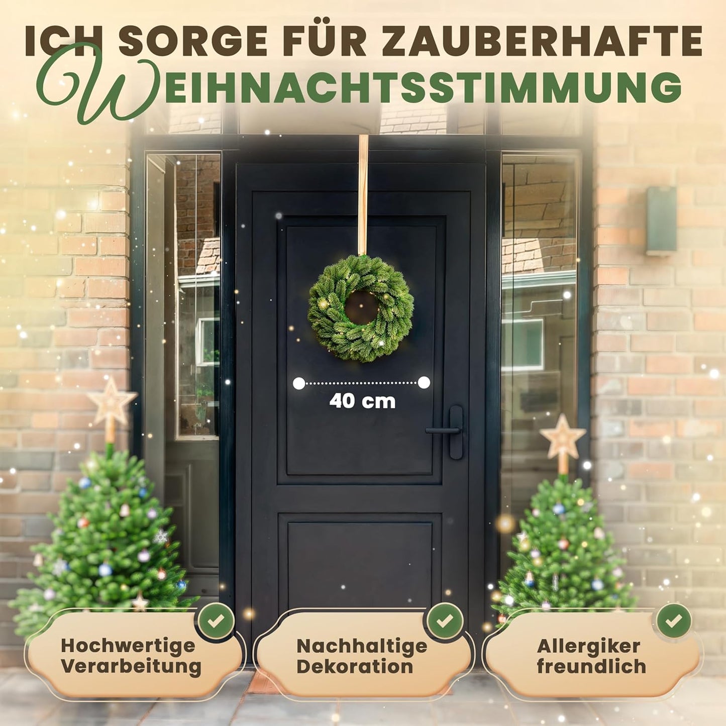 Künstlicher Adventskranz 60cm, ohne Beleuchtung 60 cm