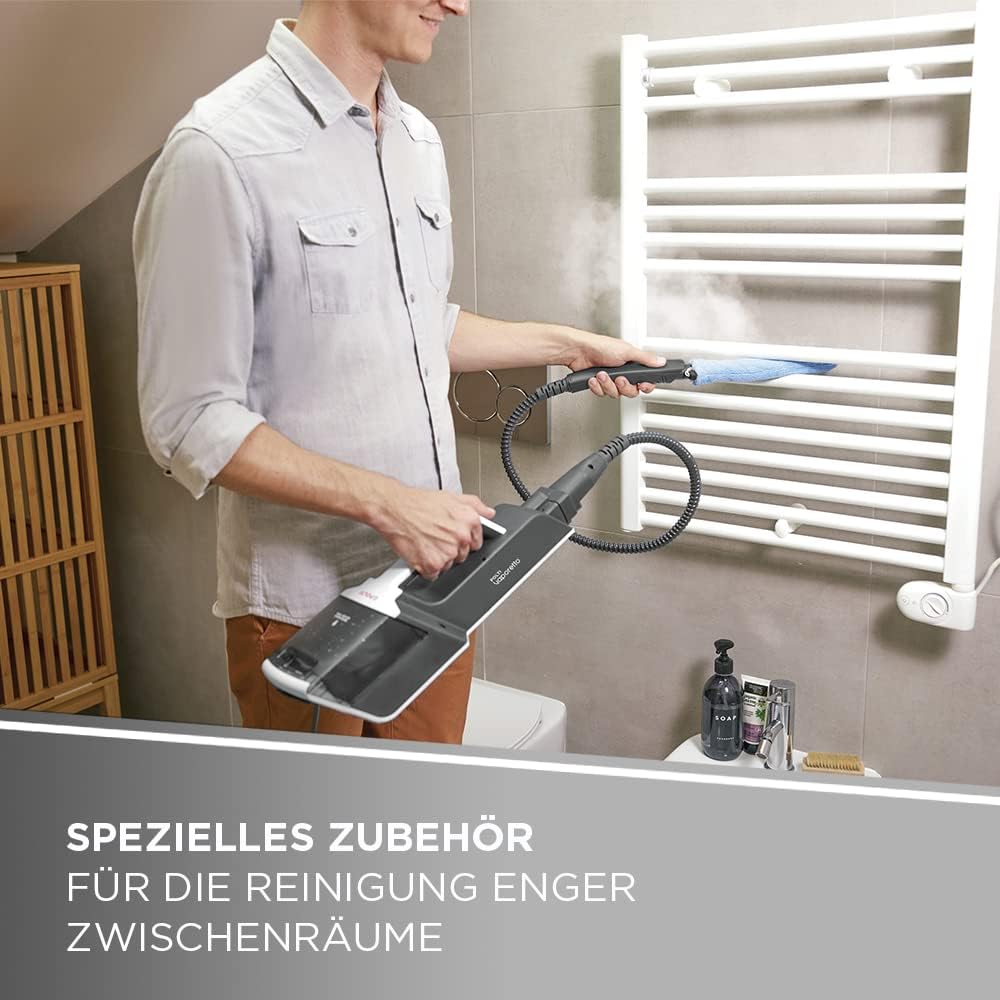 Dampfbesen SV610 und Handreiniger mit 15-teiligem Zubehör-Set