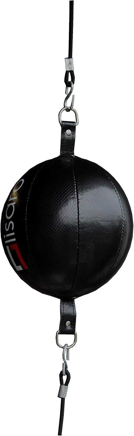 Doppelendball mit elastischen Spanngurten, schwarz/rot