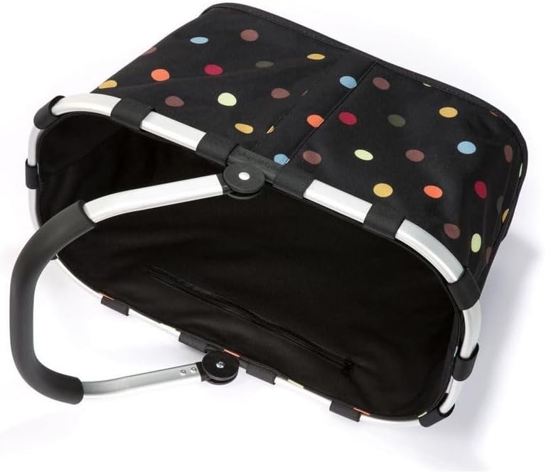 Einkaufskorb mit Cover, Dots+black Red
