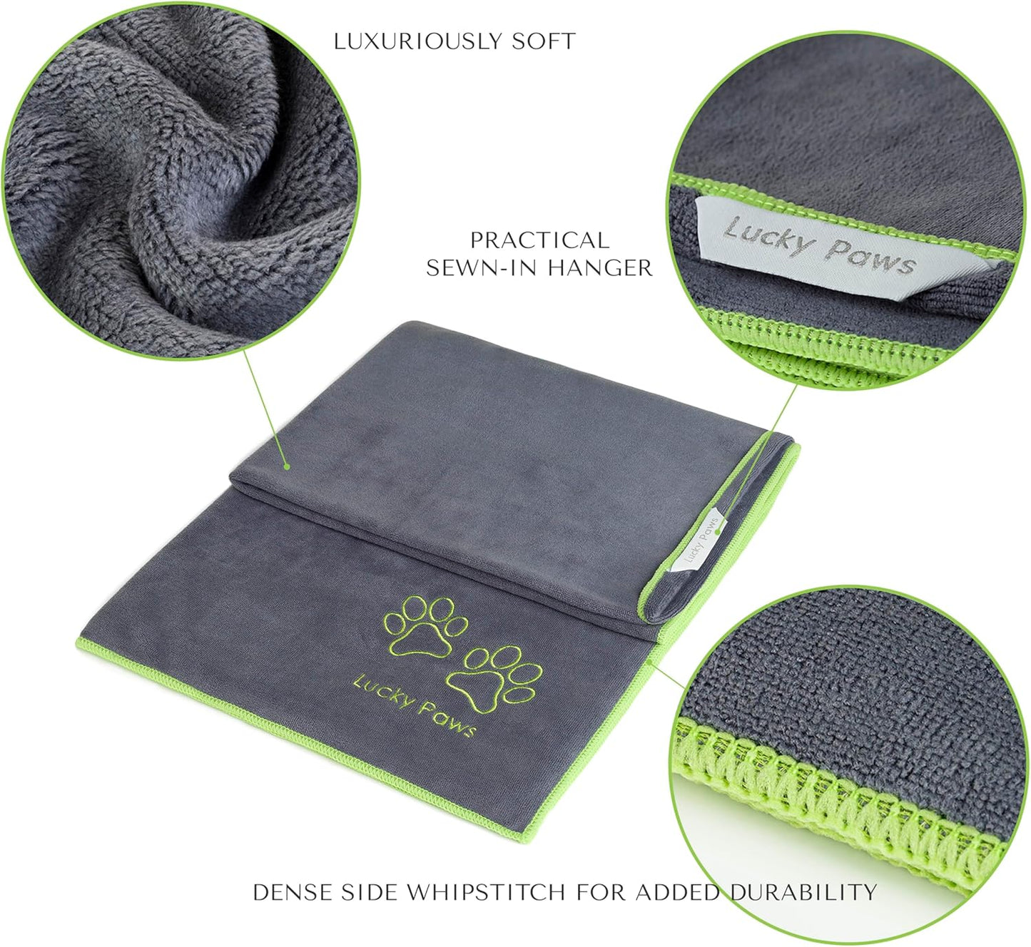 Extra saugfähiges Hundehandtuch (140x100cm), Grau Pack of 1 Riesengröße