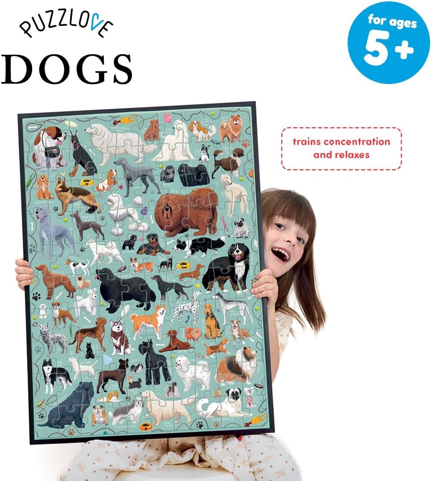 Puzzle mit Hunden für Kinder 100 Teile 5+, Puzzlove Dogs (100 pcs)