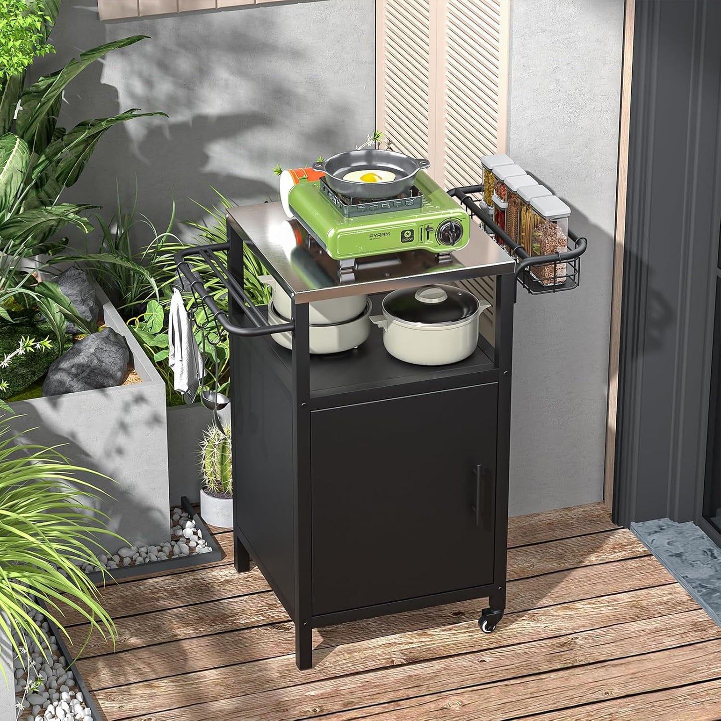 Grilltisch mit Rollen, 50x50x92cm