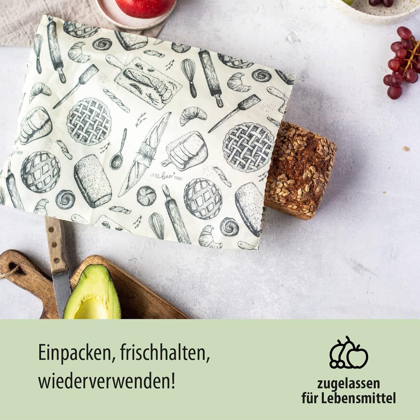 Bio-Bienenwachstuch Brotbeutel, Brotbeutel