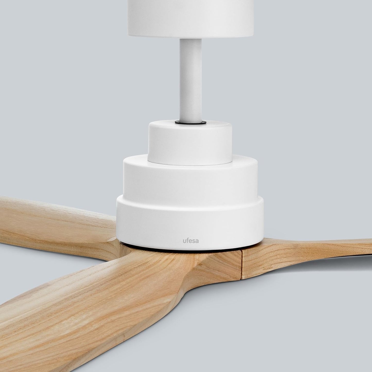 Deckenventilator mit Timer und Fernbedienung, Ohne Licht Weiss - Helles Holz