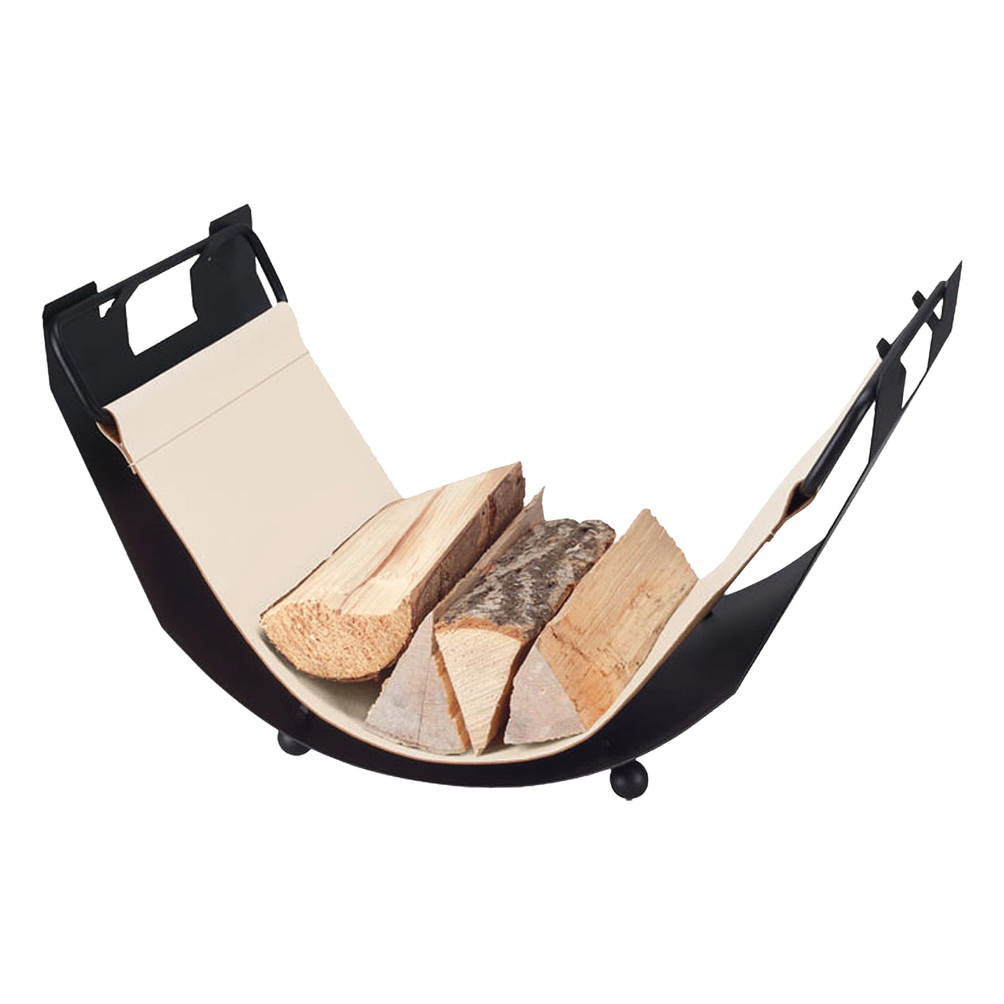 Holzablage aus Leder, Creme