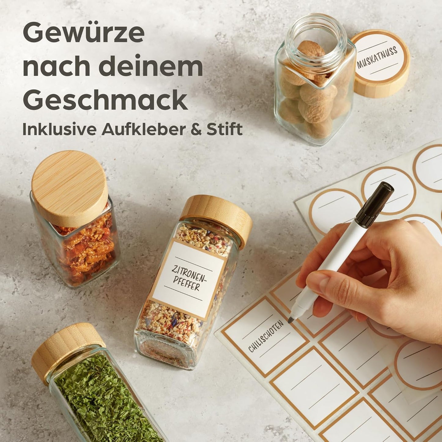Gewürzgläser, 12er Set